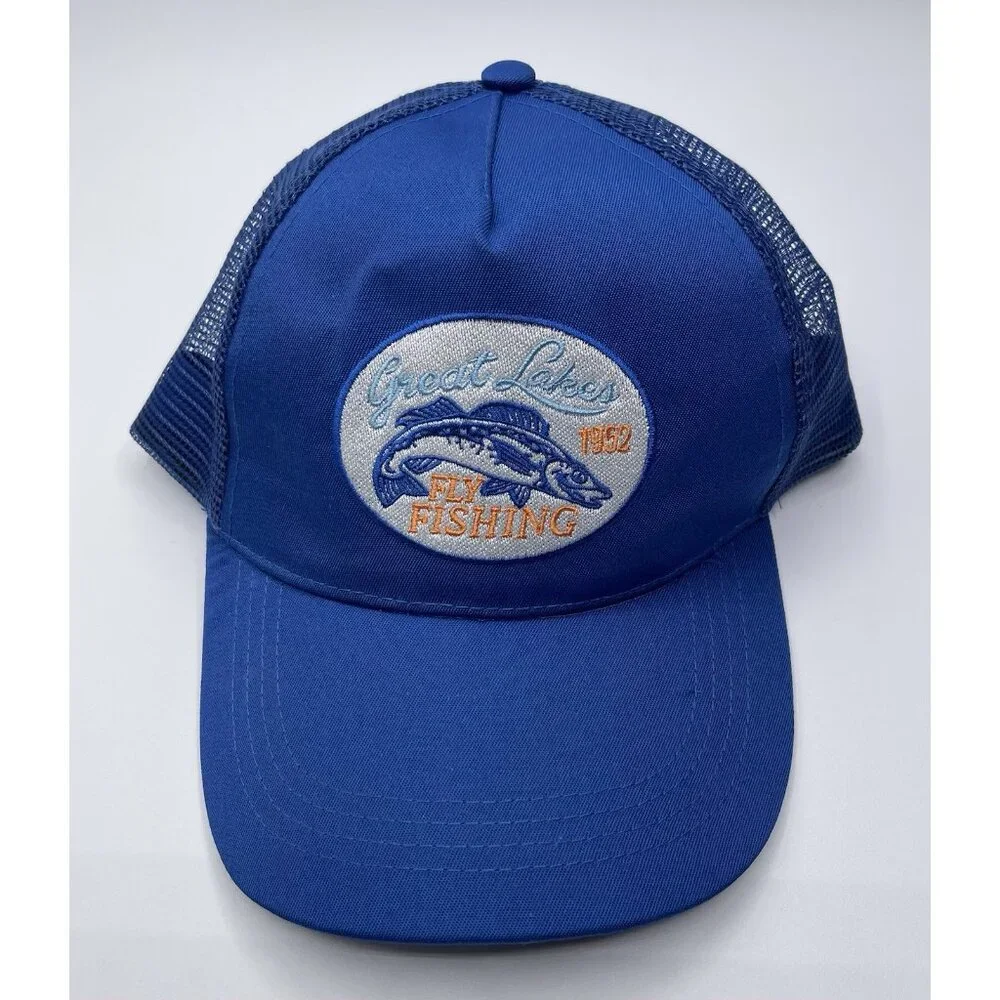 Great Lakes Fly‎ Fishing Trucker Hat Mesh Patch Embroidered